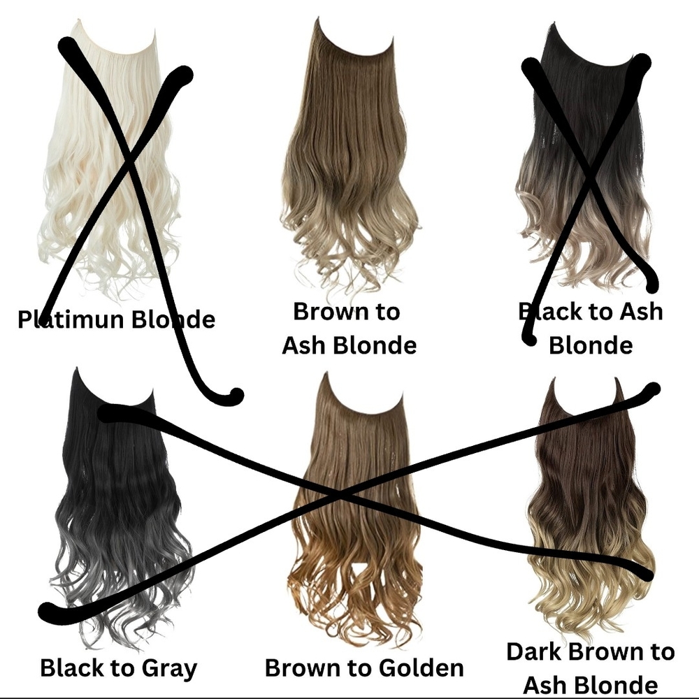 Brown to Ash Blonde Halo Hair Extensions